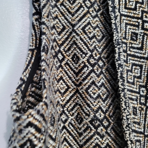 Sanctuary Montana Drape Front Jacquard Vest Size Large in Black Tan - Picture 7 of 10